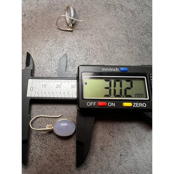 SOLD 
NEW Blue Chalcedony sterling silver drop earrings 5.31 grams - Picture 4 of 9